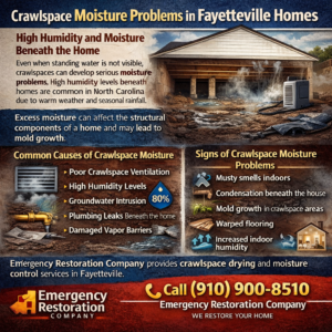 crawlspace moisture problems in Fayetteville