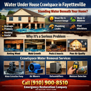Water in a House Crawlspace in Fayetteville
